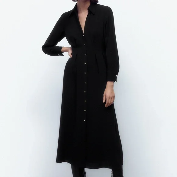 Zara Black Midi Dress - Picture 3 of 10
